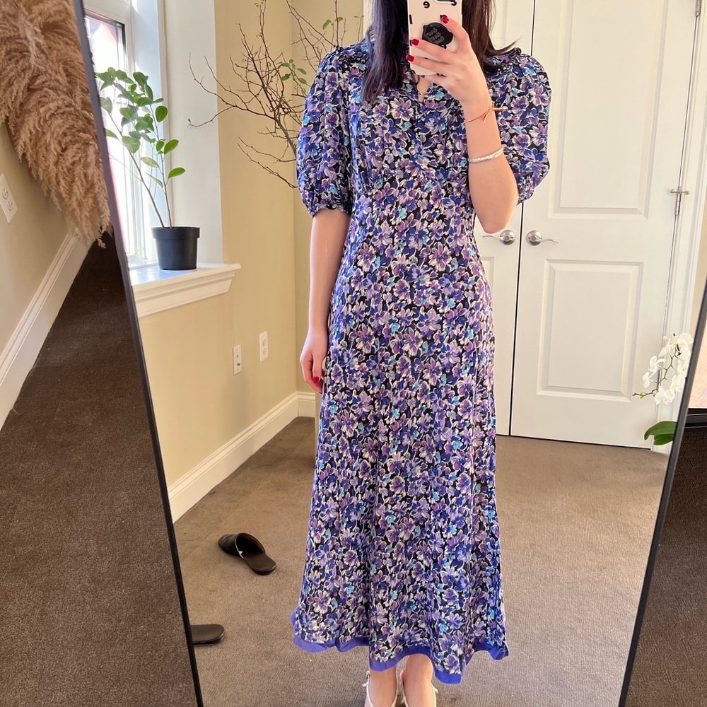 Rixo purple floral dress